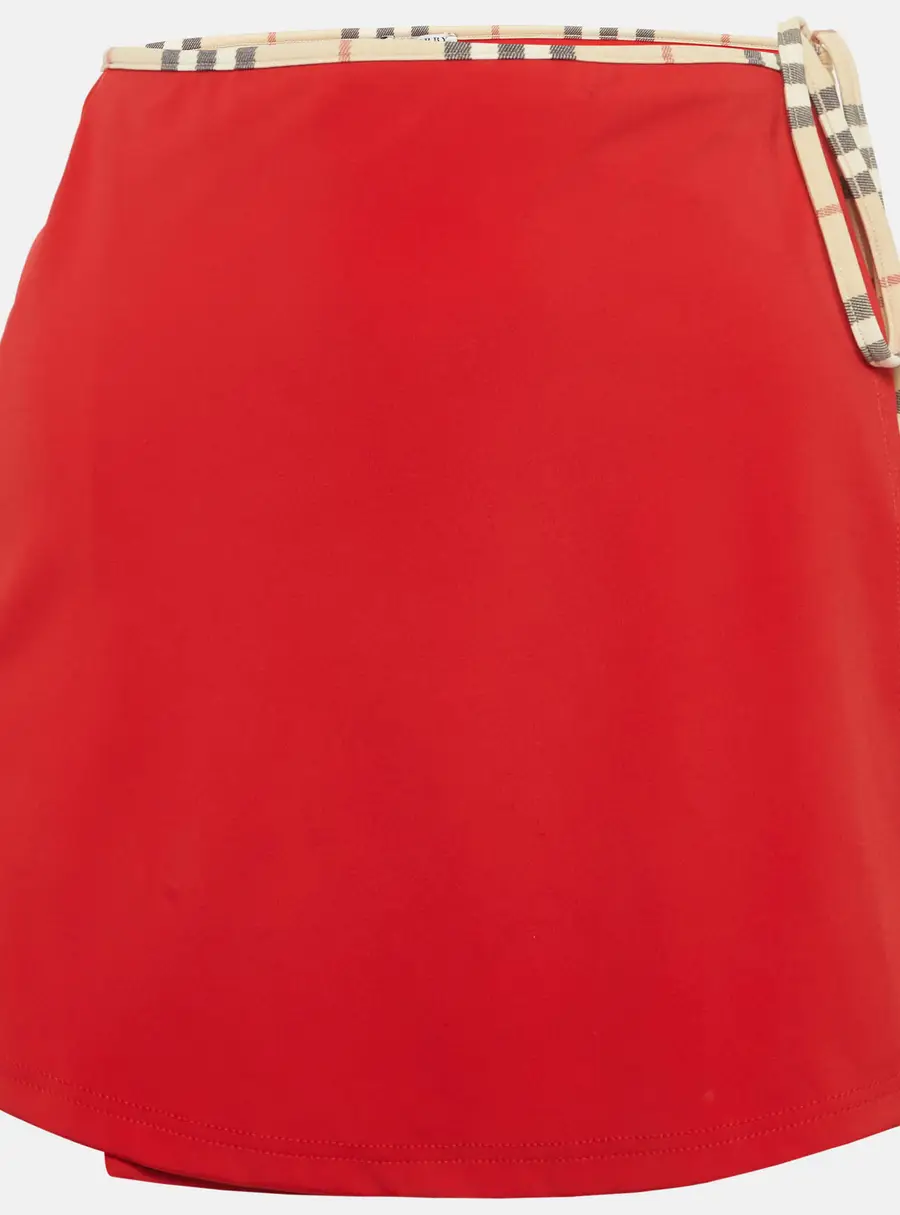 Burberry Red Jersey Mini Sarong XS