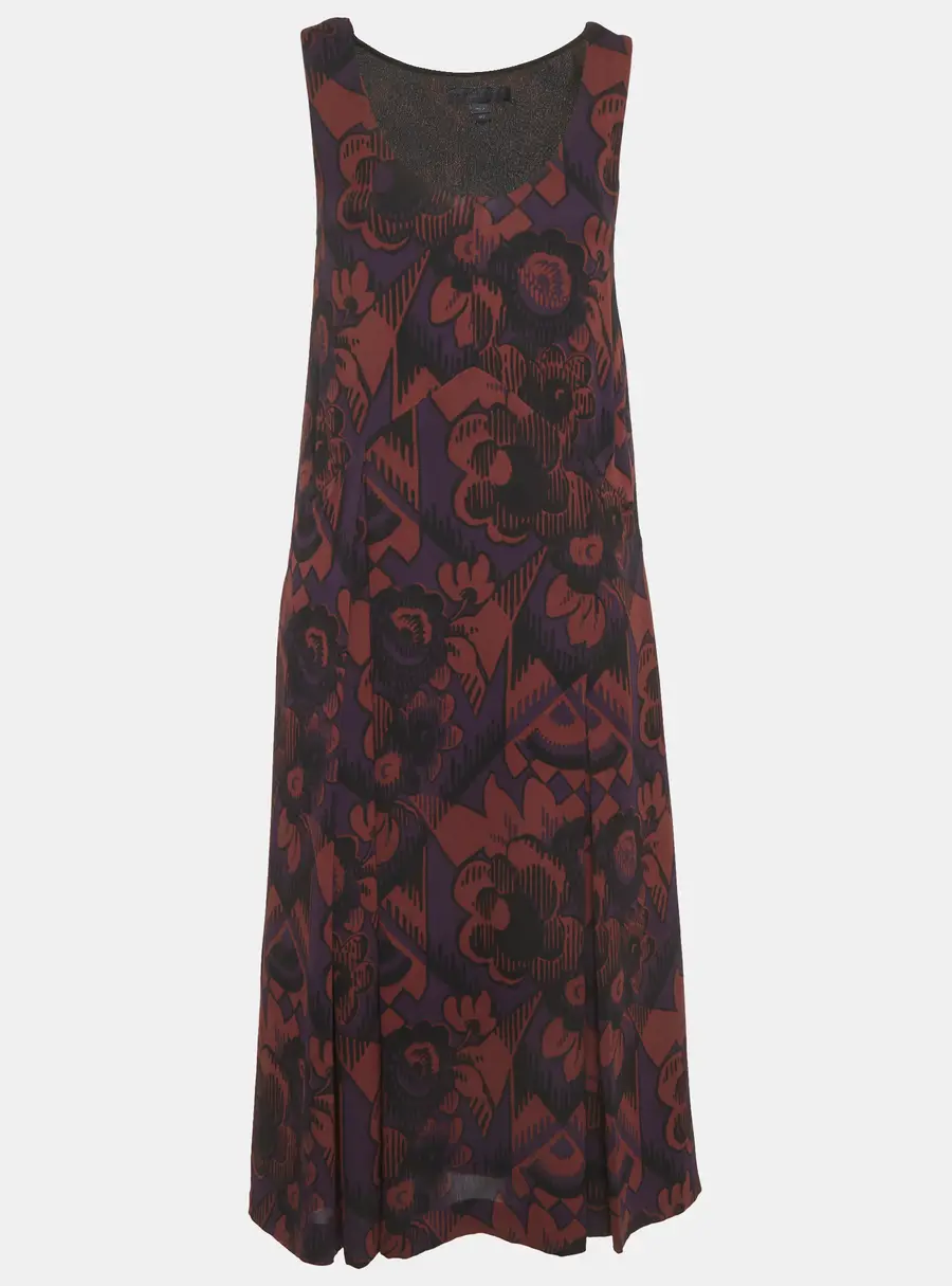 Burberry Purple Floral Print Silk Midi Dress S