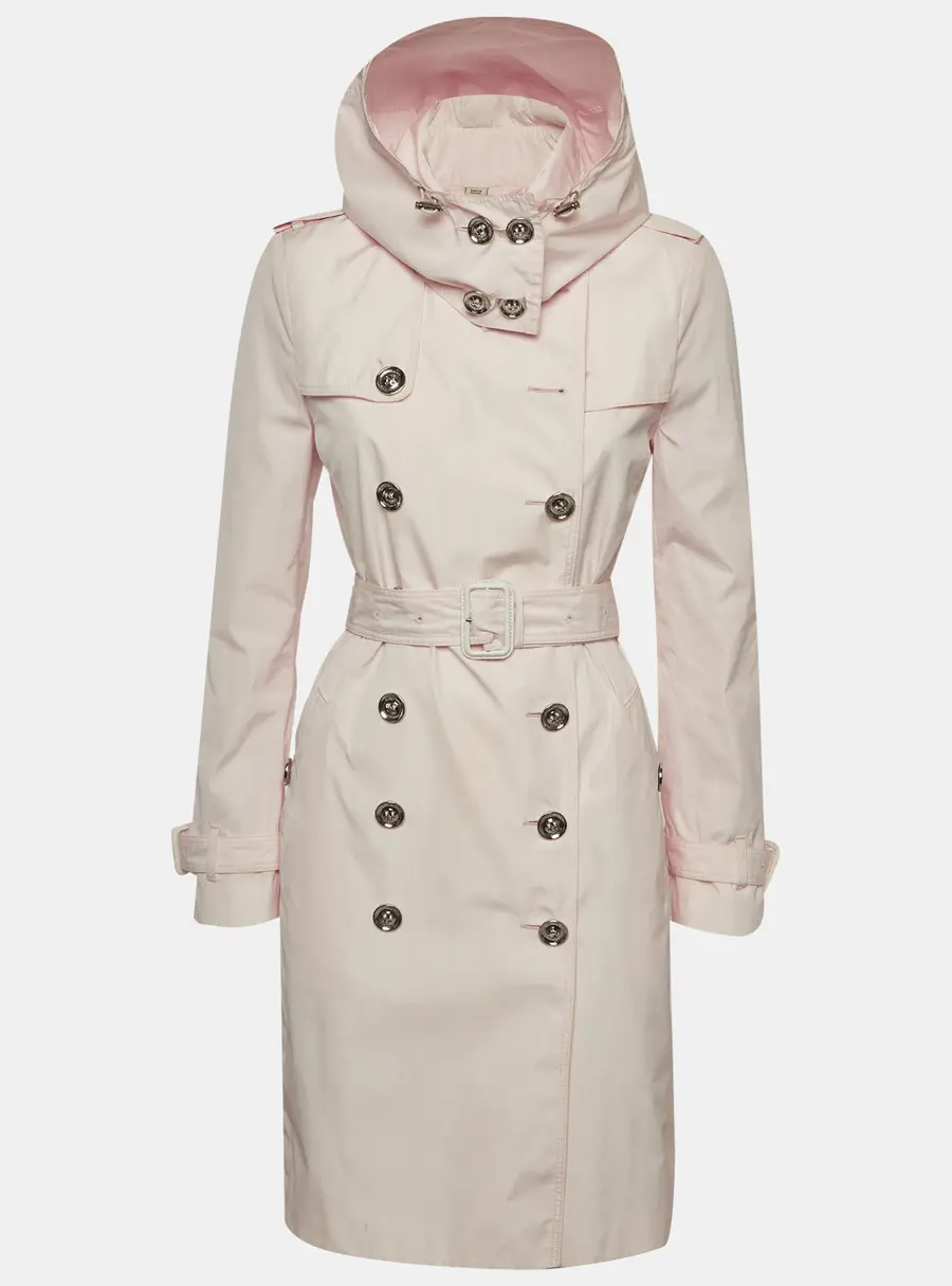 Burberry Pink Crepe Trench Coat S