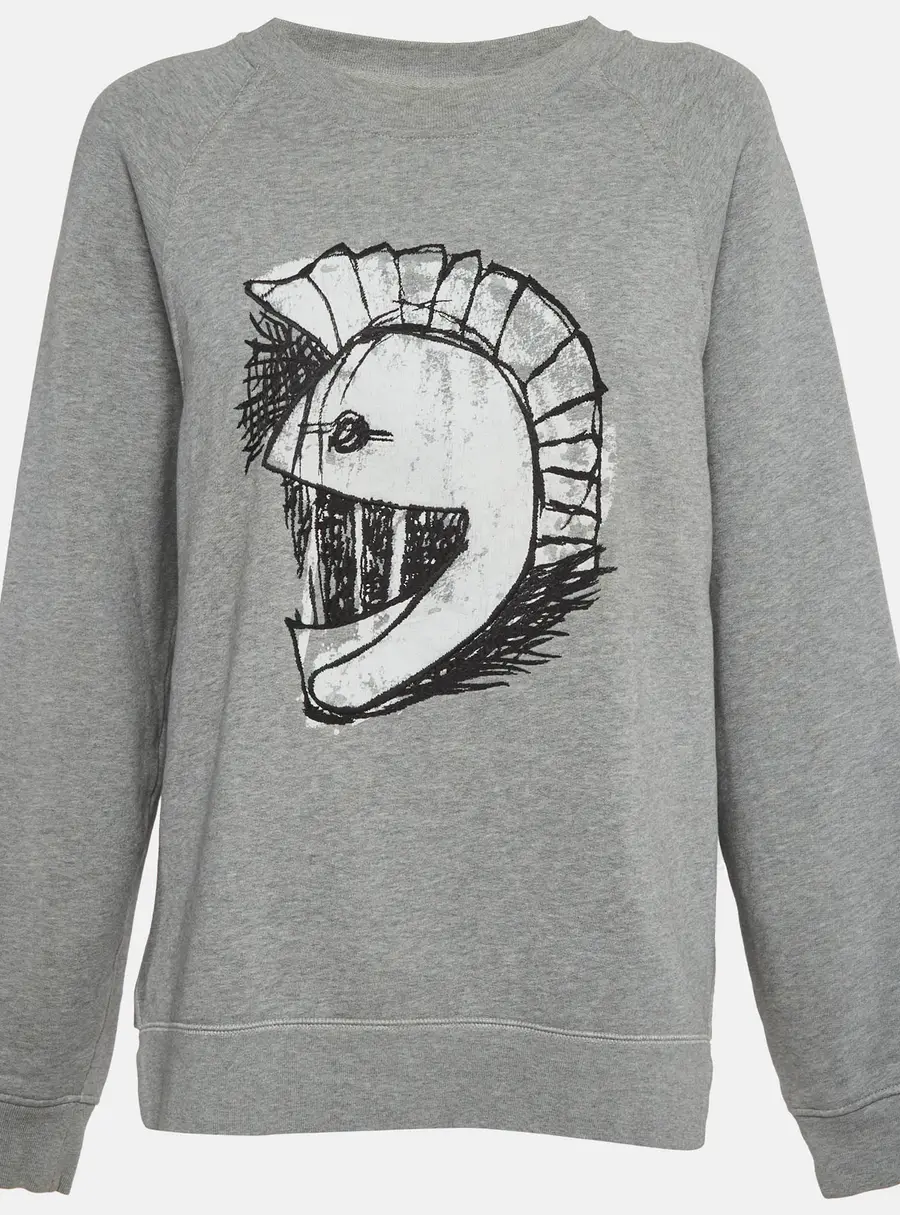 Burberry Grey Pallas Helmet Print Cotton Knit Sweatshirt M
