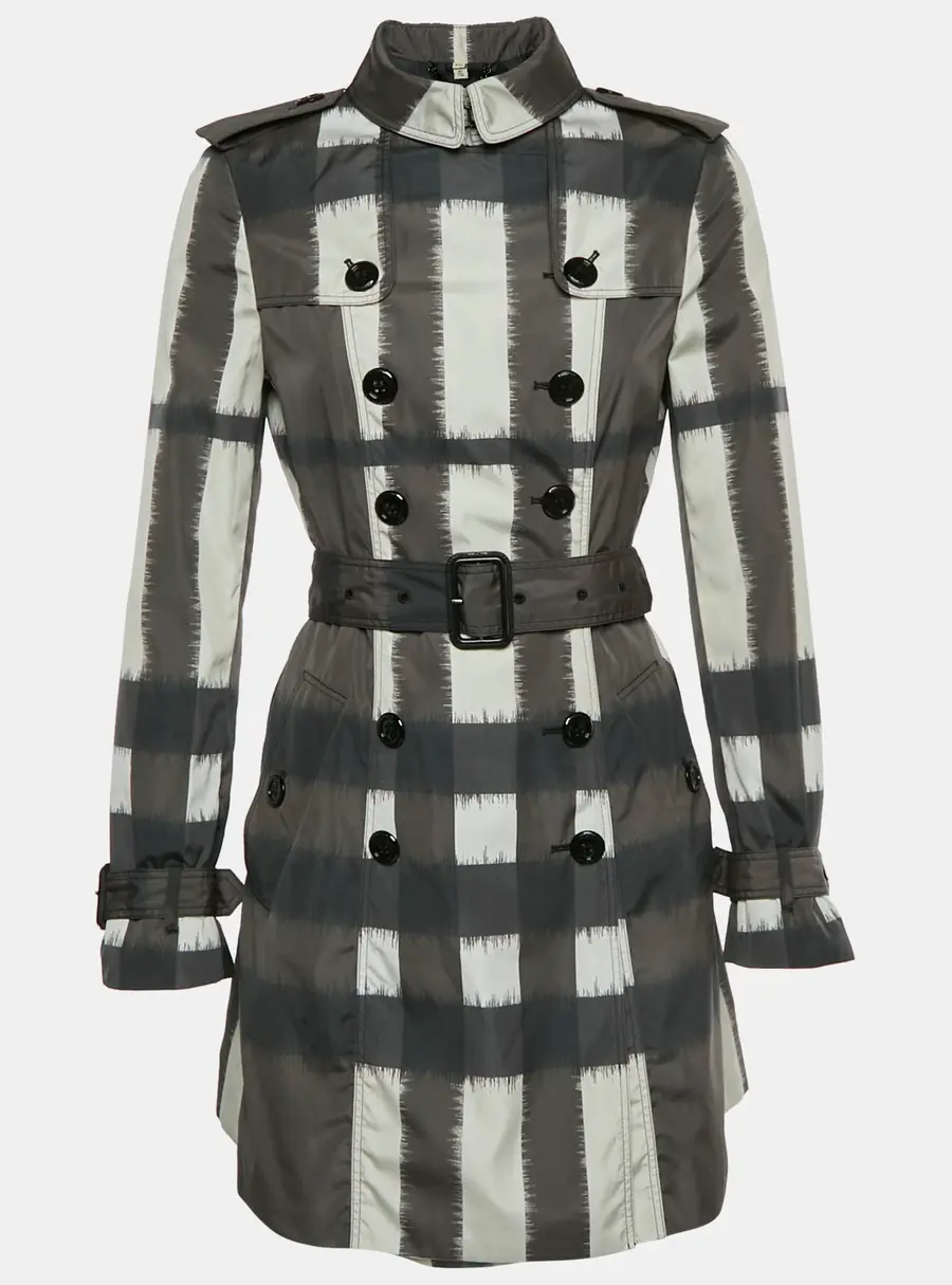 Burberry Multicolor Synthetic Taffeta Waterloo Trench Coat S