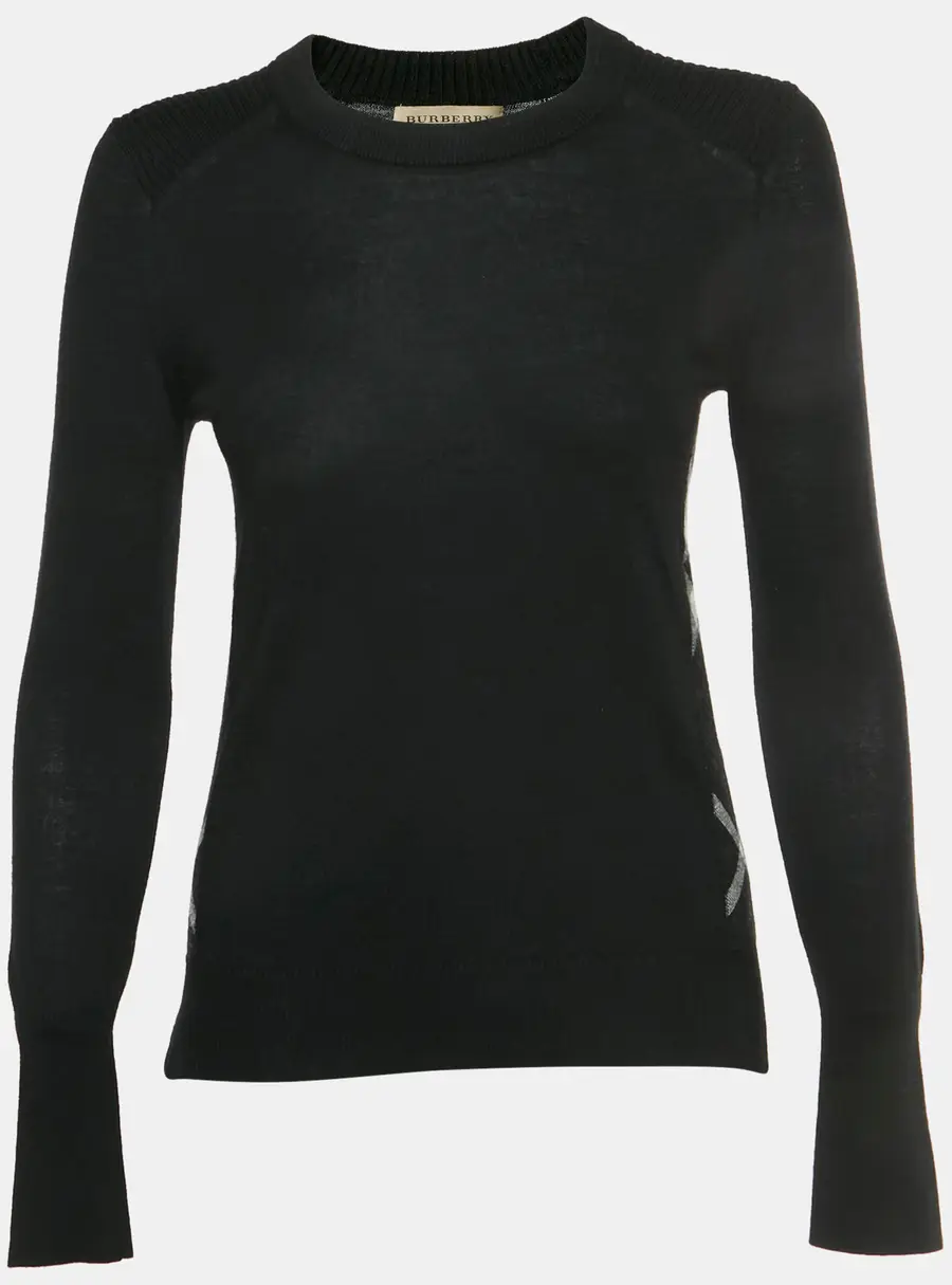 Burberry Black Merino Knit Sweater XS