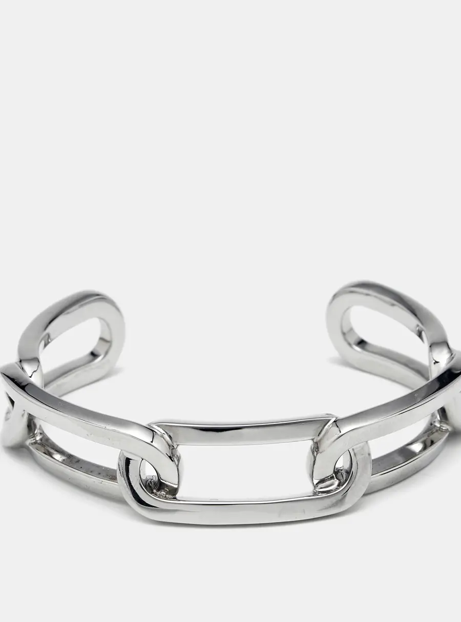 Burberry Chain Link Silver Tone Bracelet L