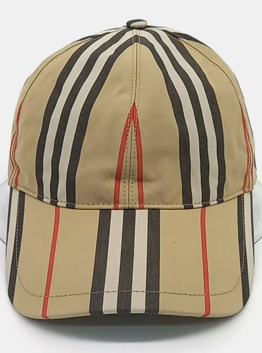 Burberry Icon Stripe Beige Cotton Women's Baseball Cap