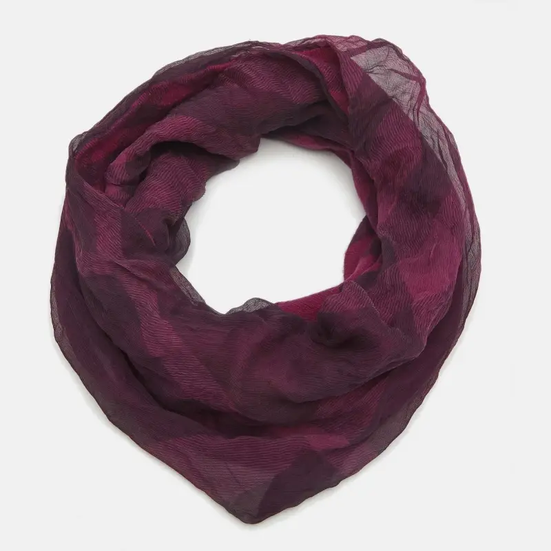 Burberry Pink Checks Wool and Silk Neck Warmer