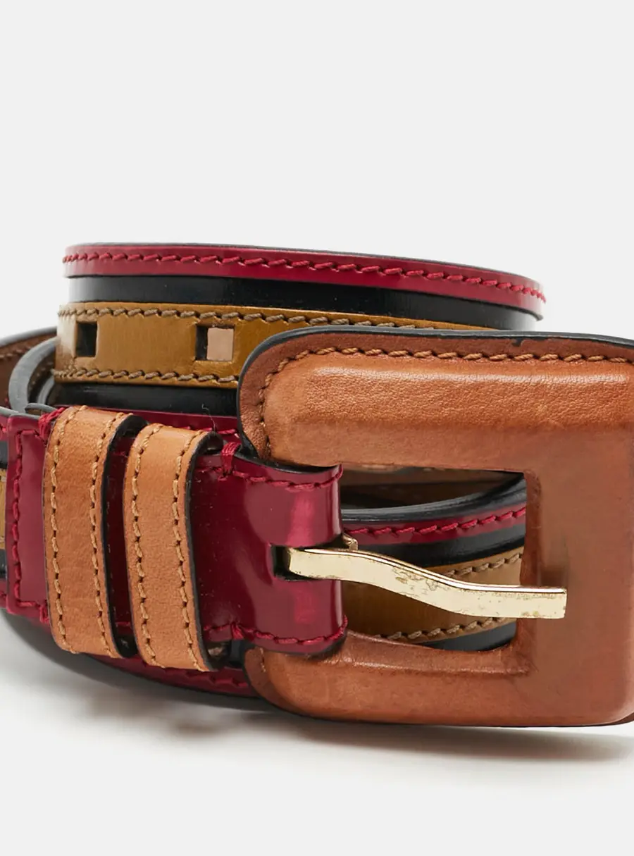 Burberry 85 CM Buckle Belt Multicolor Leather