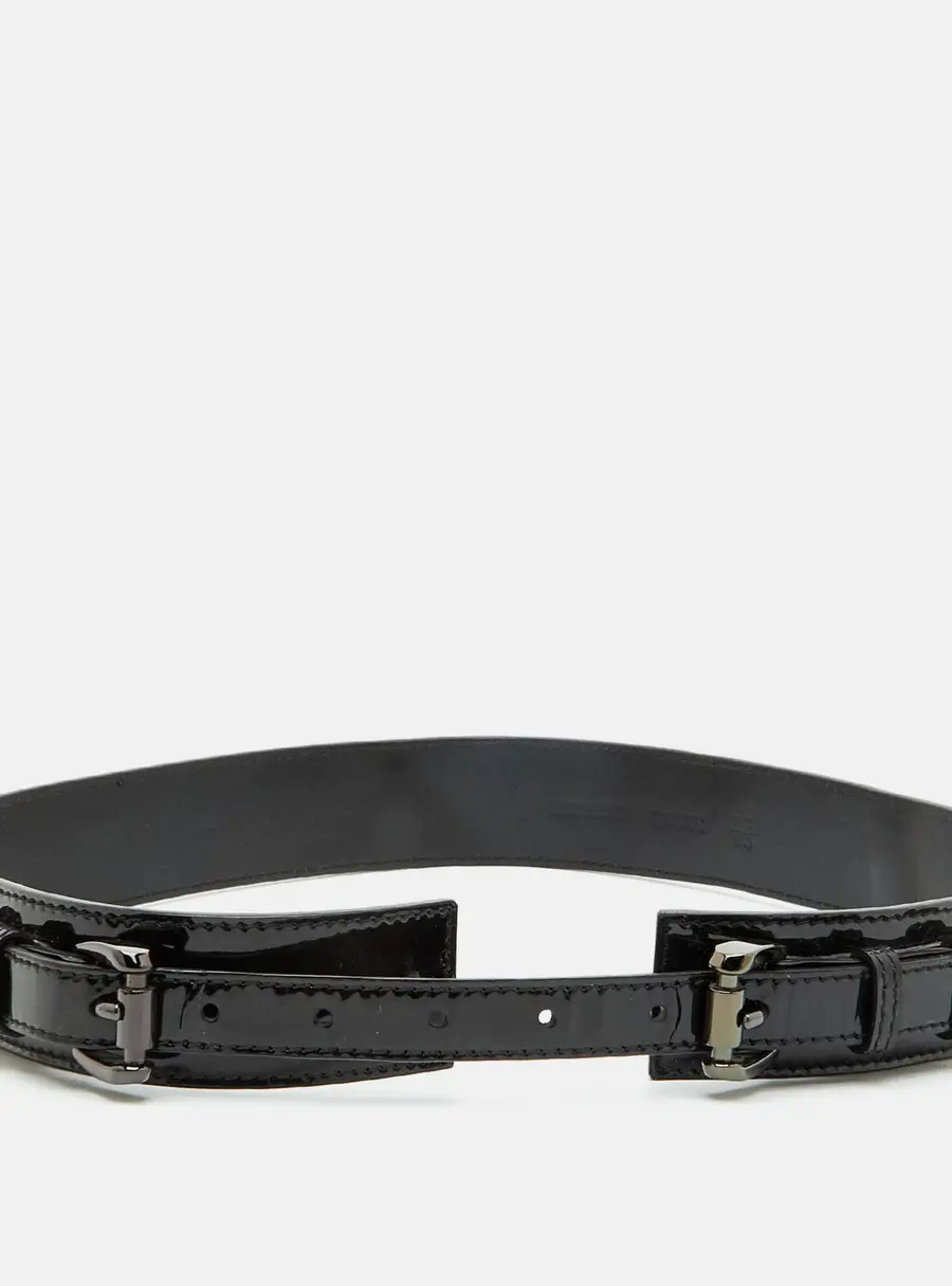 Burberry 80 cm Waist Belt Black Patent Leather