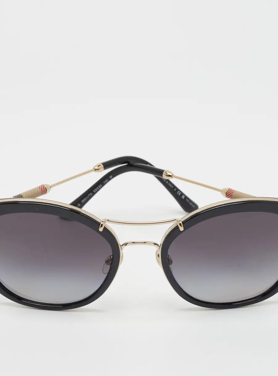 Burberry Black Gradient H 4251 Q Check Cat Eye Sunglasses
