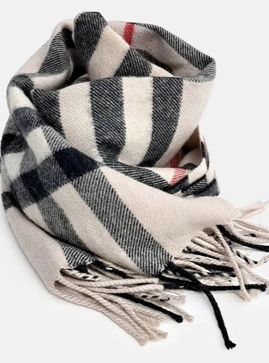 Burberry Beige/Multicolor Cashmere Scarf