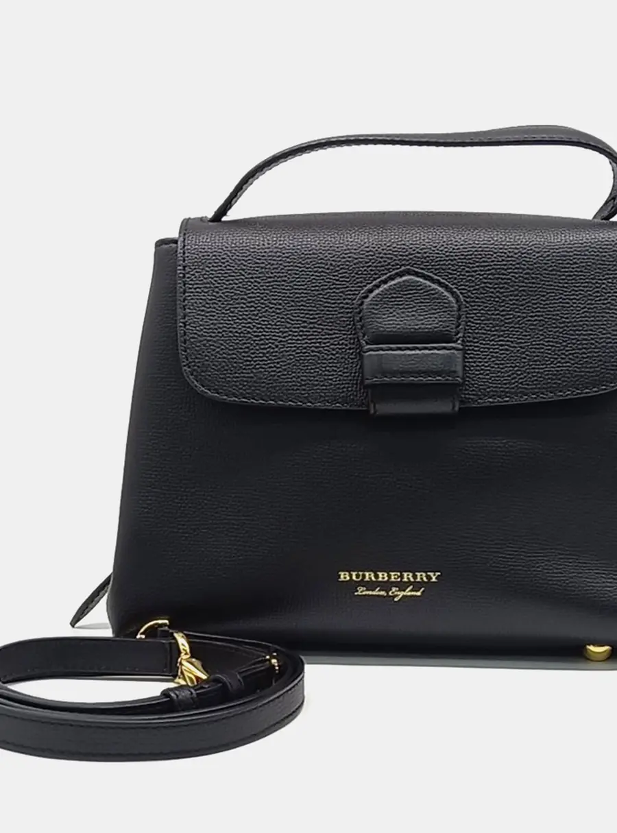 Burberry Black Leather Camberley Small Tote and Shoulder Bag