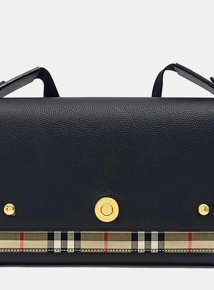 Burberry Black Leather Note Crossbody Bag