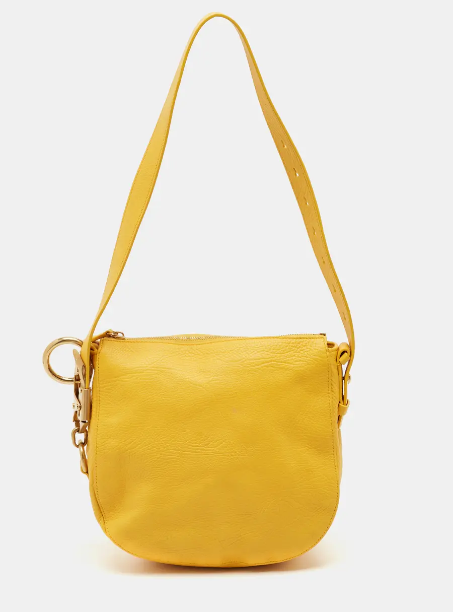 Burberry Knight Small Yellow Leather Shoulder Bag