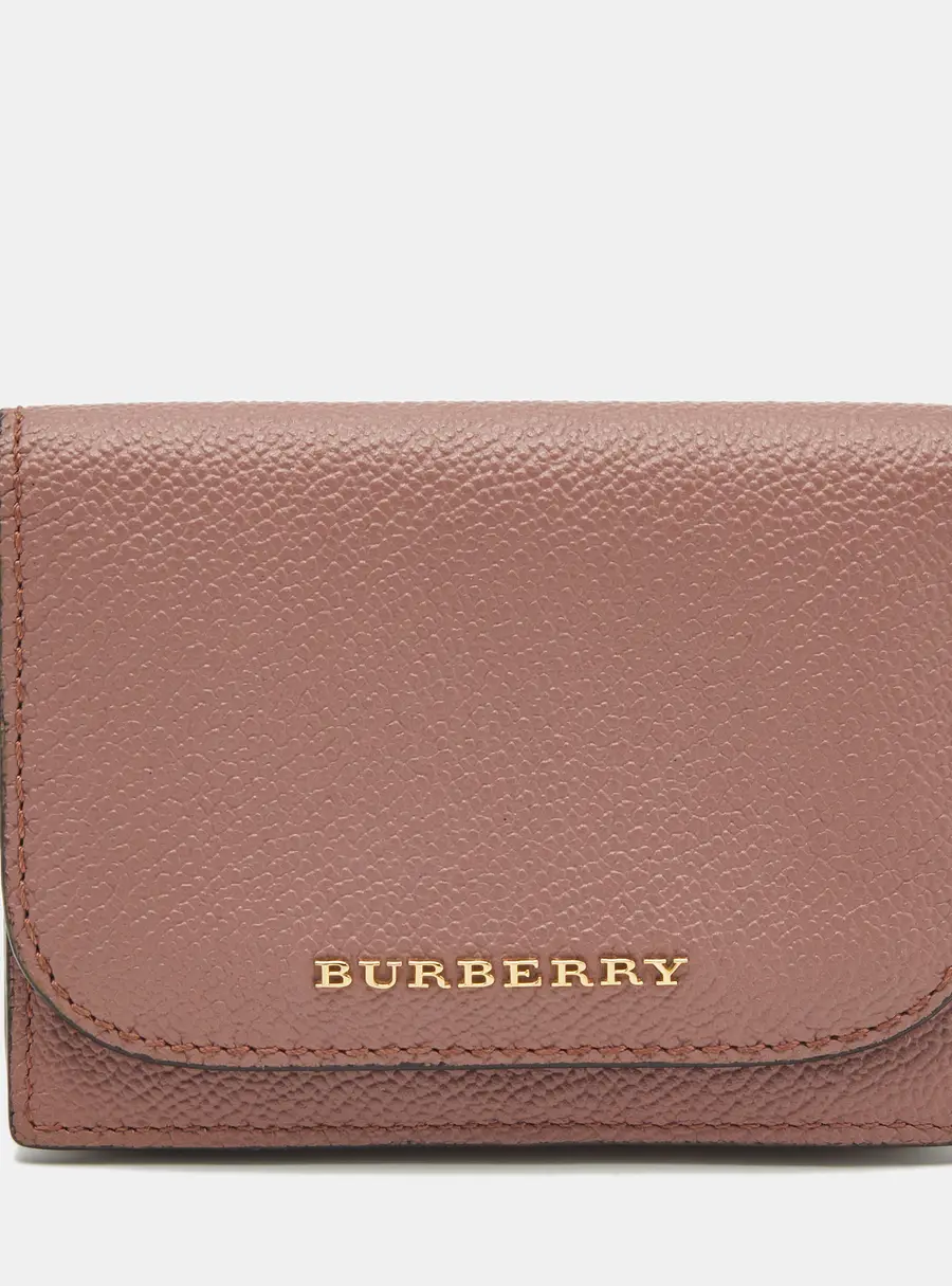 Burberry Pink Leather Compact Wallet