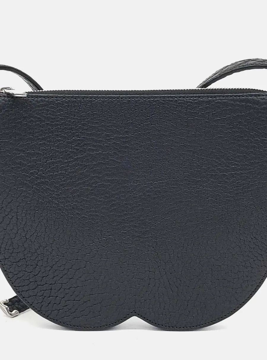 Burberry Chess Mini Black Grained Calfskin Leather Pouch Shoulder Bag