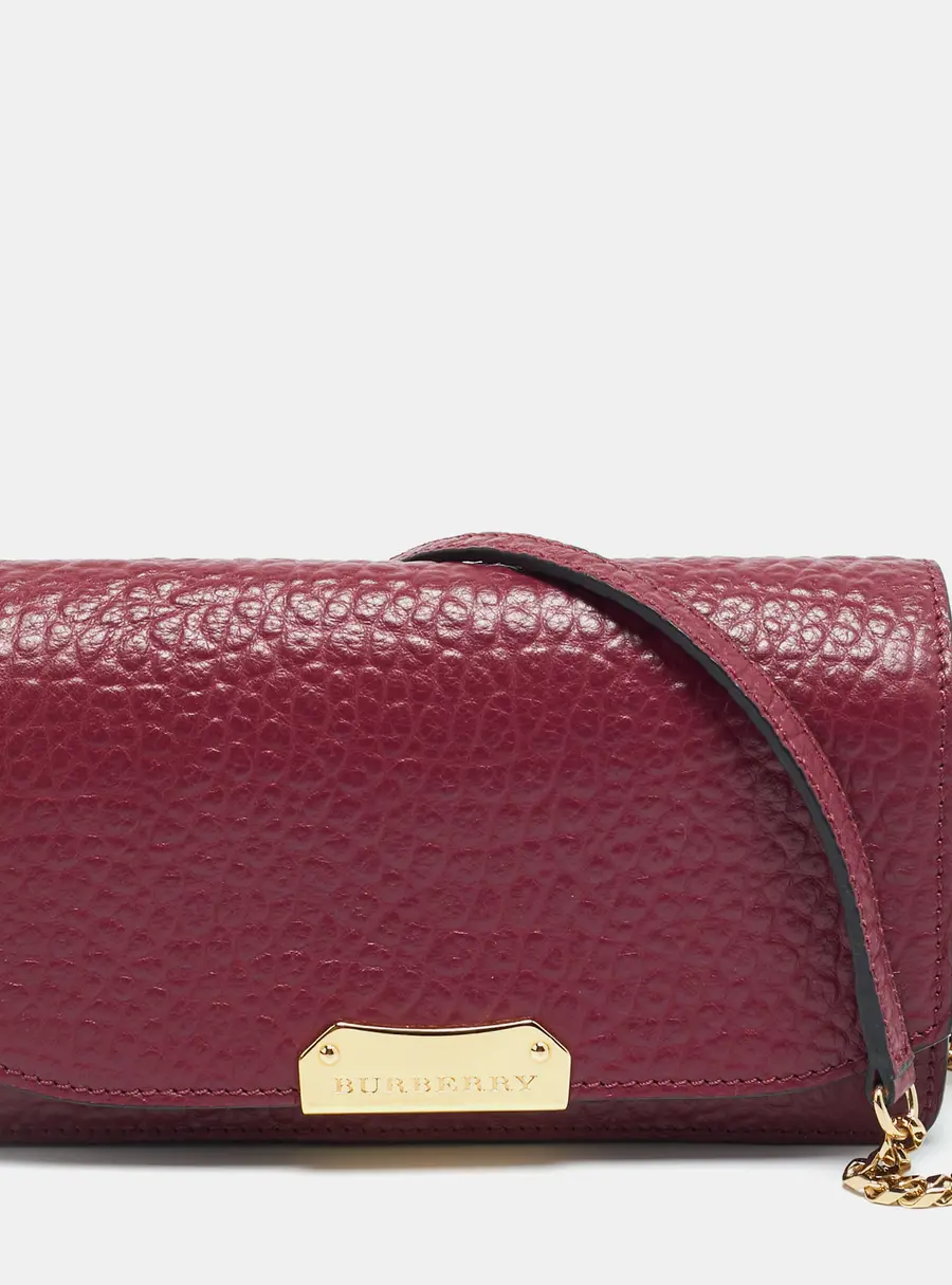 Burberry Madison Burgundy Leather Wallet on Chain