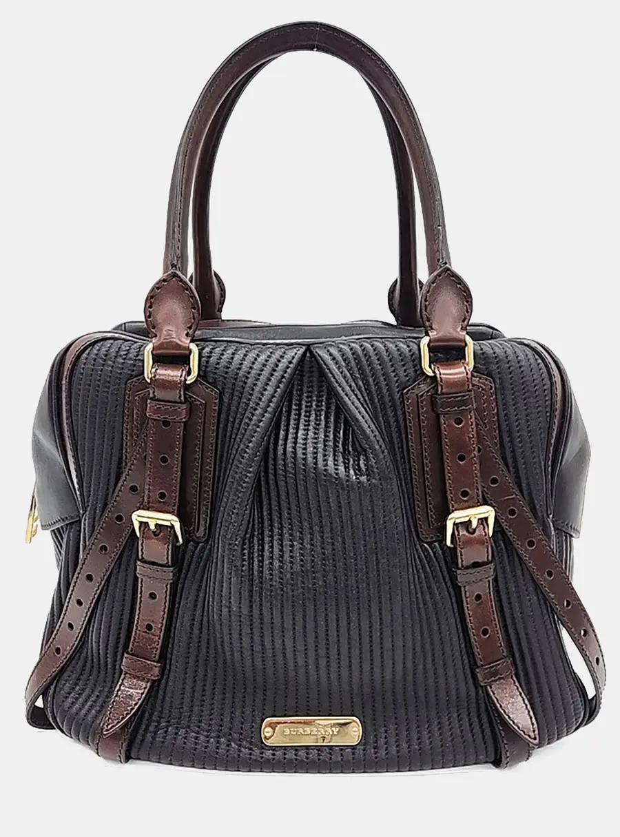 Burberry Brown Black Leather Shoulder bag
