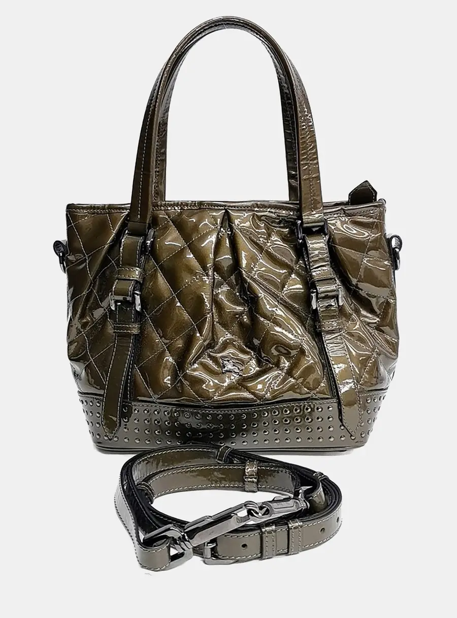 Burberry Patent Brown Tote Bag