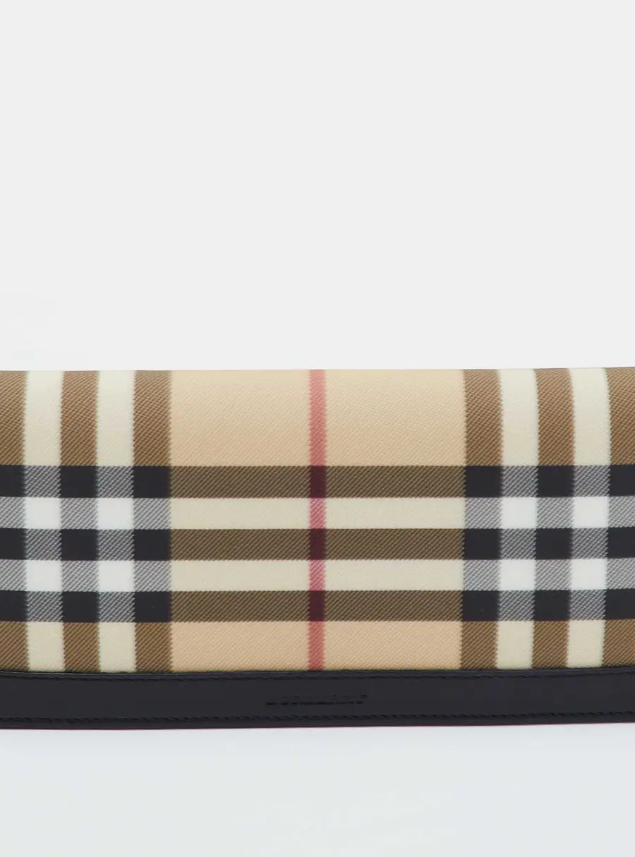 Burberry Beige/Black Halton House Check PVC and Leather Continental Wallet