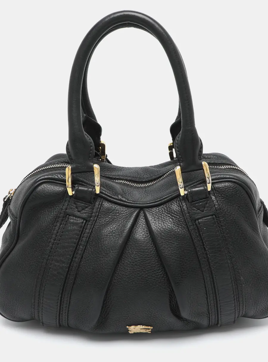 Burberry Ashbury Knight Black Leather Satchel