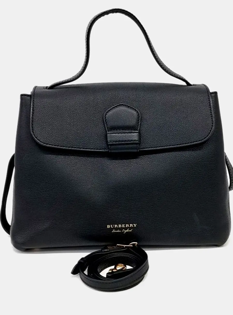 Burberry Black Leather Camberley Tote and Shoulder Bag