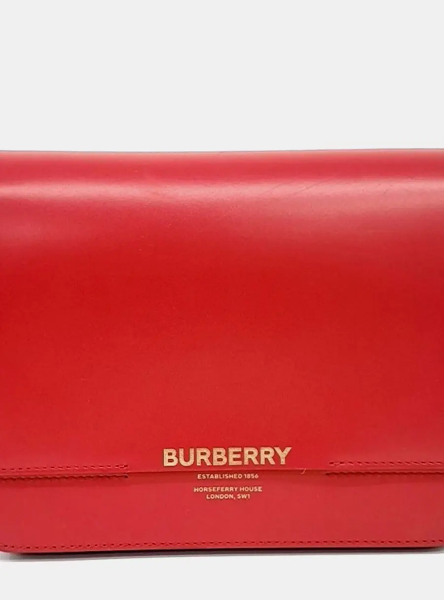 Burberry Red Leather Grace Bag Small