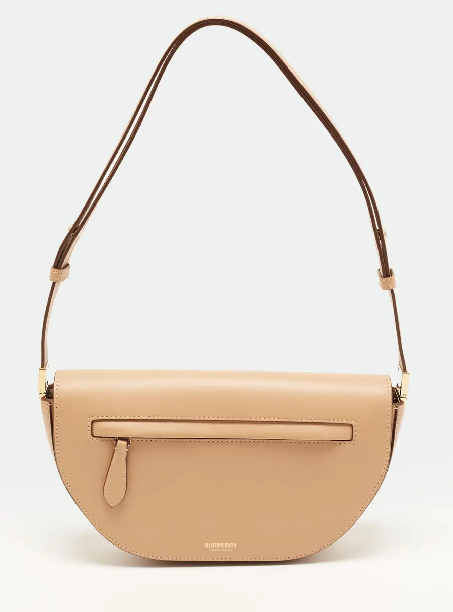 Burberry Olympia Small Beige Leather Shoulder Bag