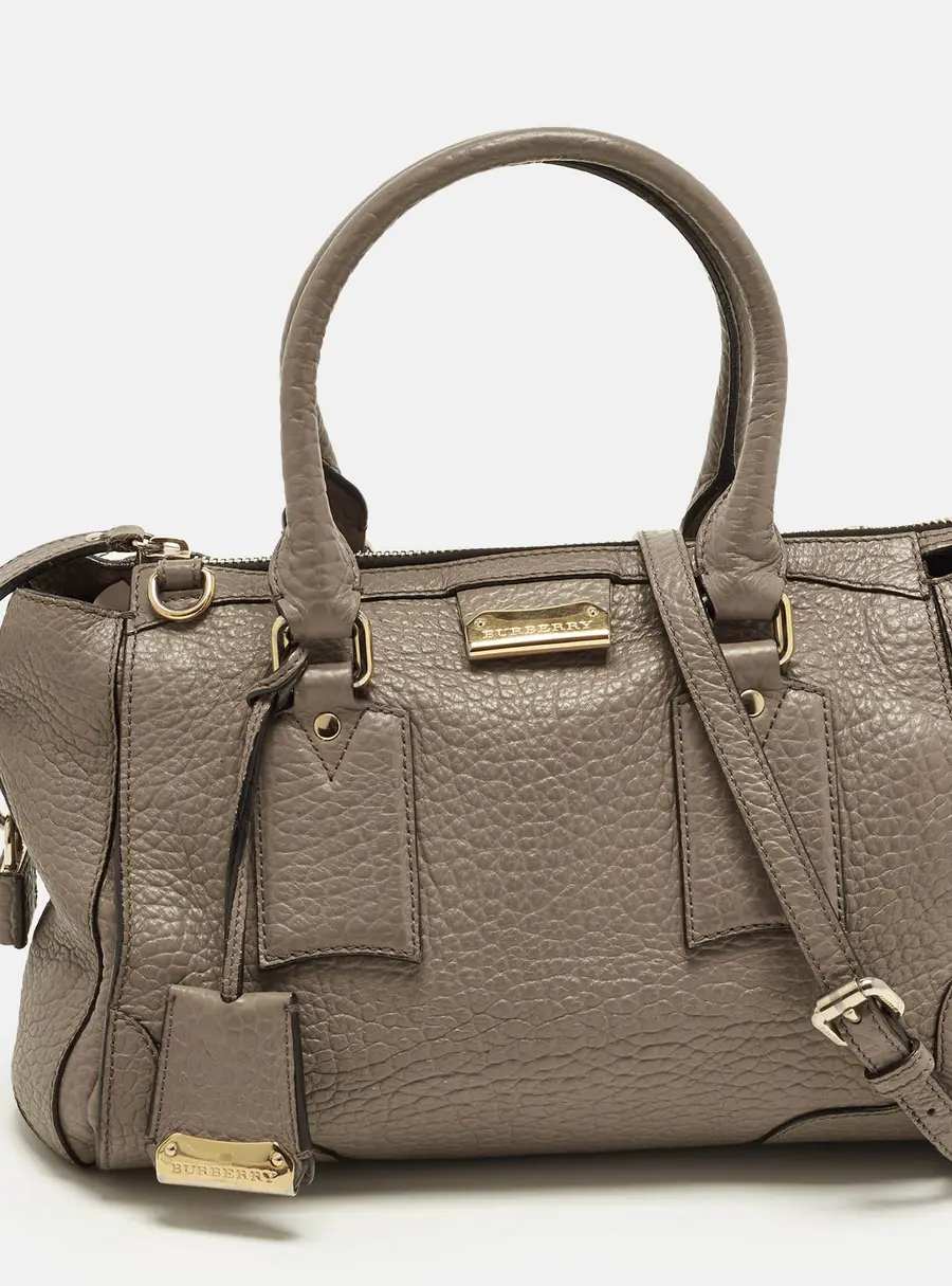 Burberry Gladstone Small Pale Taupe Grain Leather Satchel