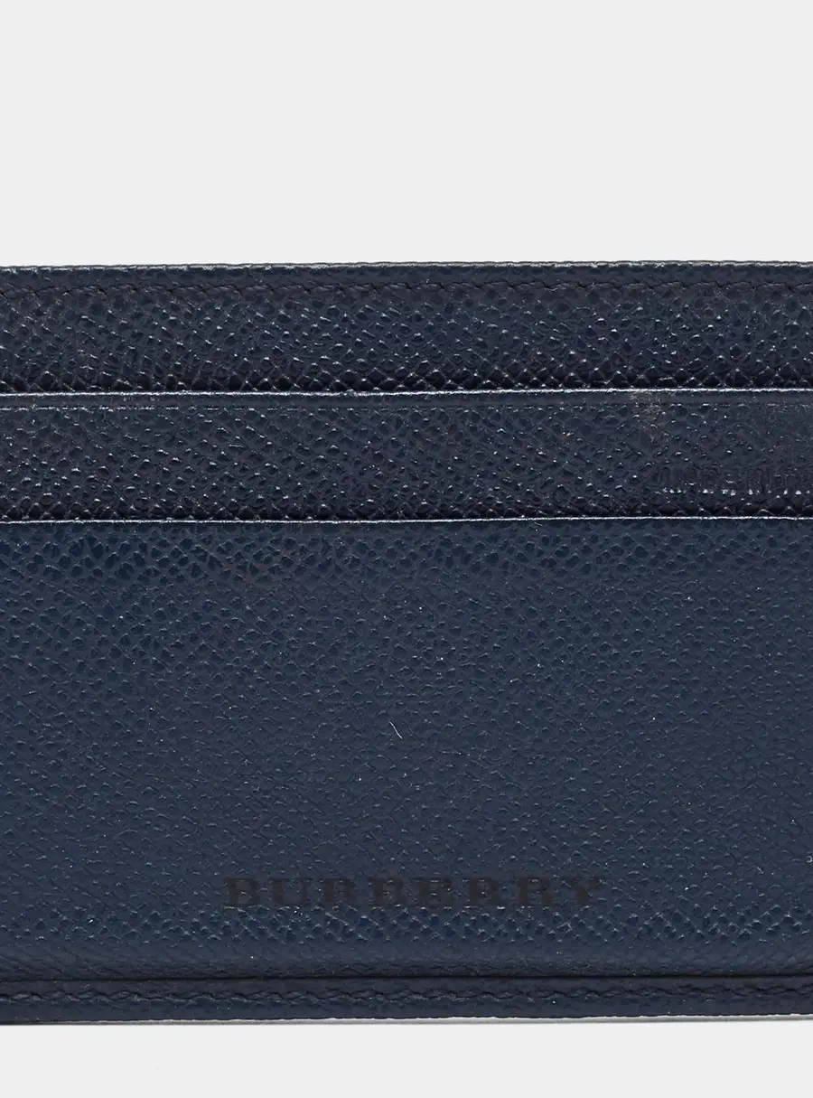 Burberry Navy Blue Leather Card Holder