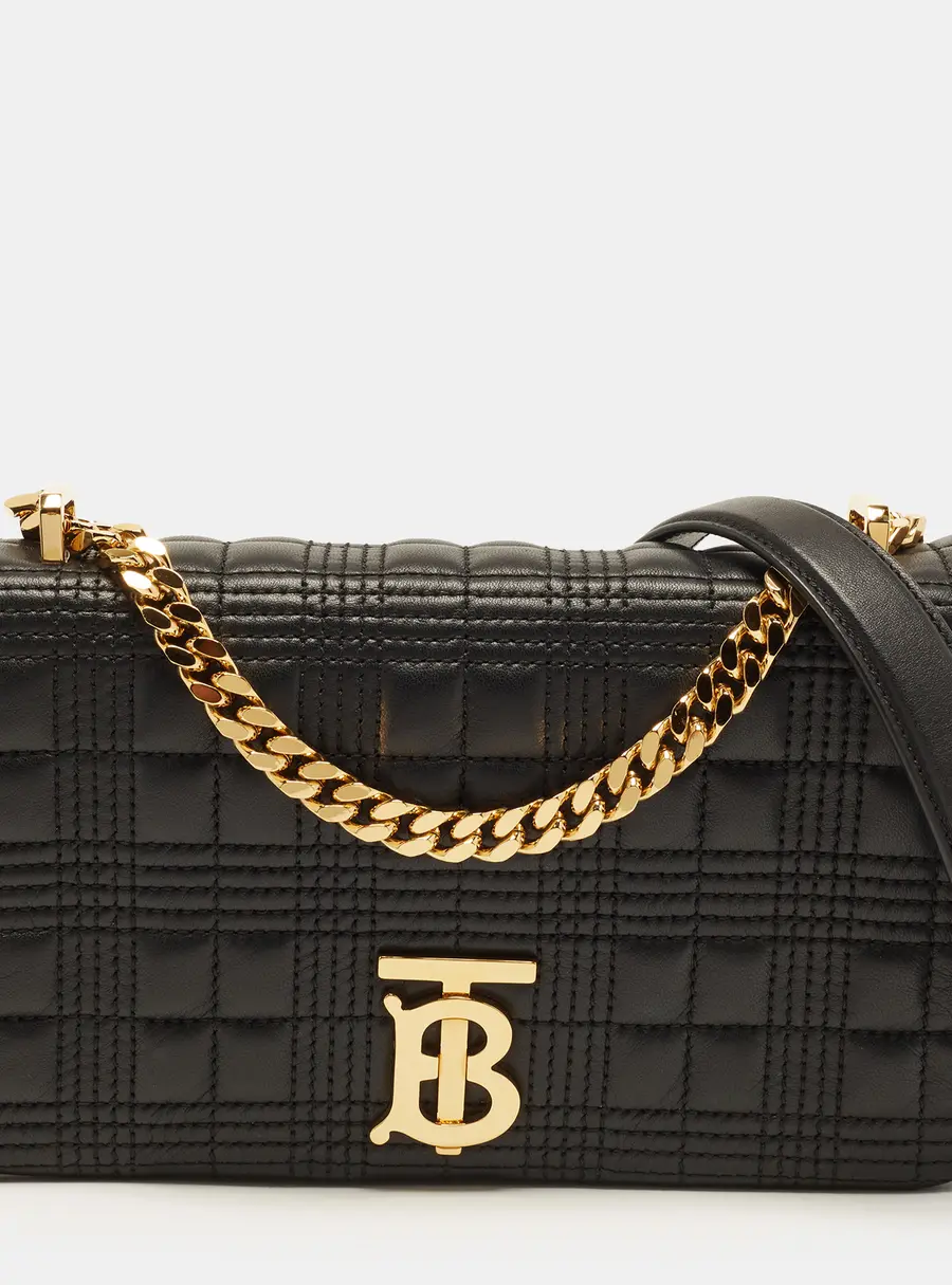 Burberry Lola Small Black Quilted Leather Shoulder Bag