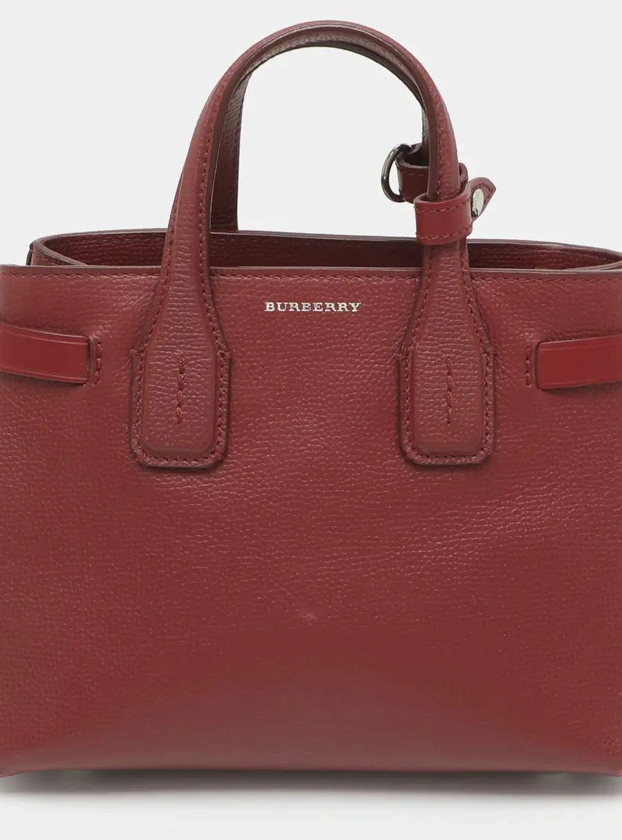 Burberry Banner Mini Burgundy Leather Tote