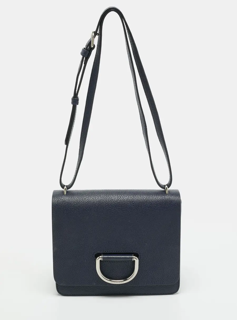 Burberry D-Ring Blue Leather Shoulder Bag