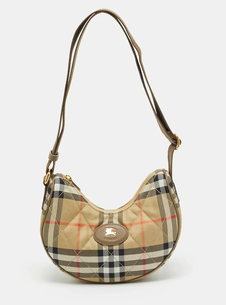 Burberry Horseshoe Quilted Fabric Crossbody Bag