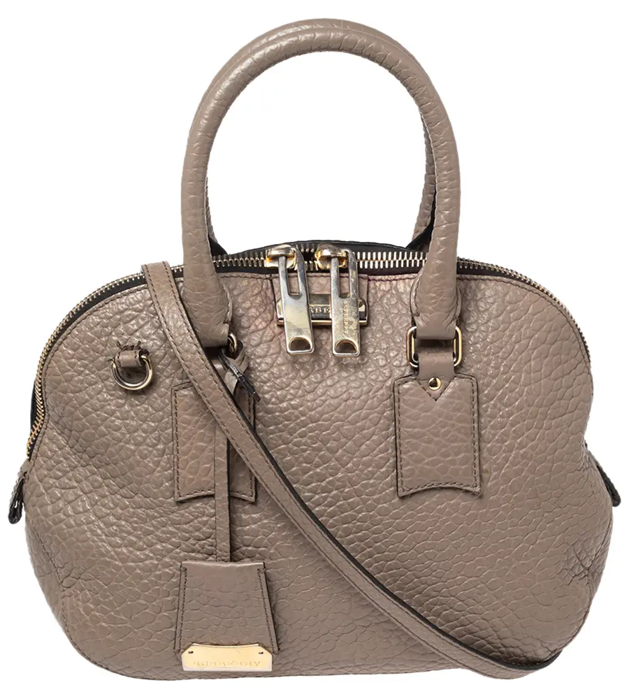 Burberry Grey Grain Leather Orchard Satchel
