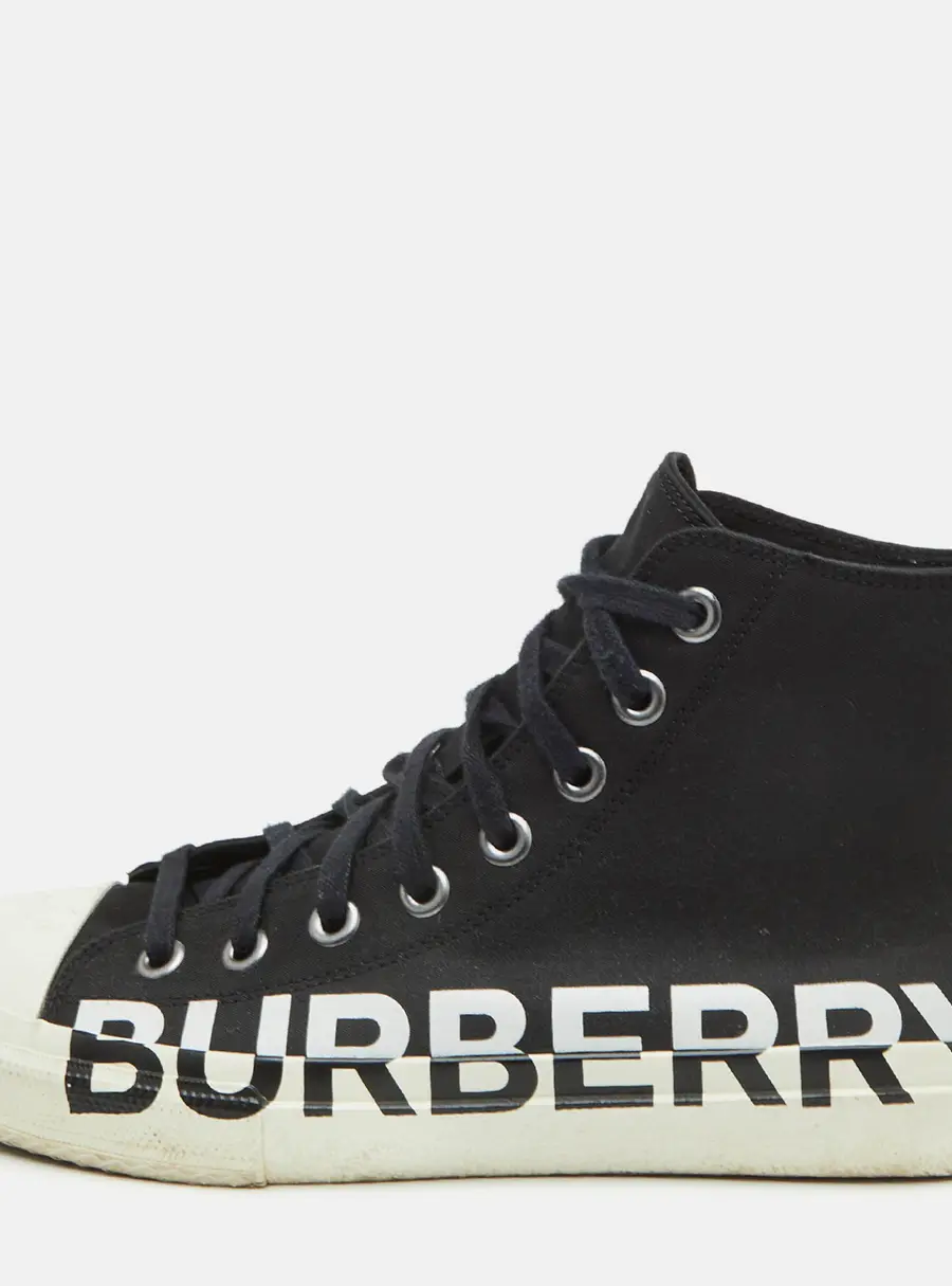 Burberry Larkhall Size 41.5 Black Canvas High Top Sneakers