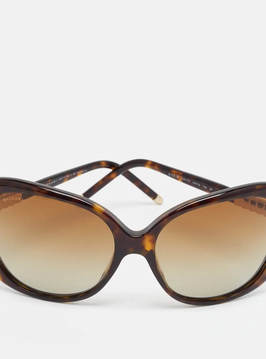 Bvlgari Tortoise Brown Gradient 8105 B Crystal Oversized Sunglasses