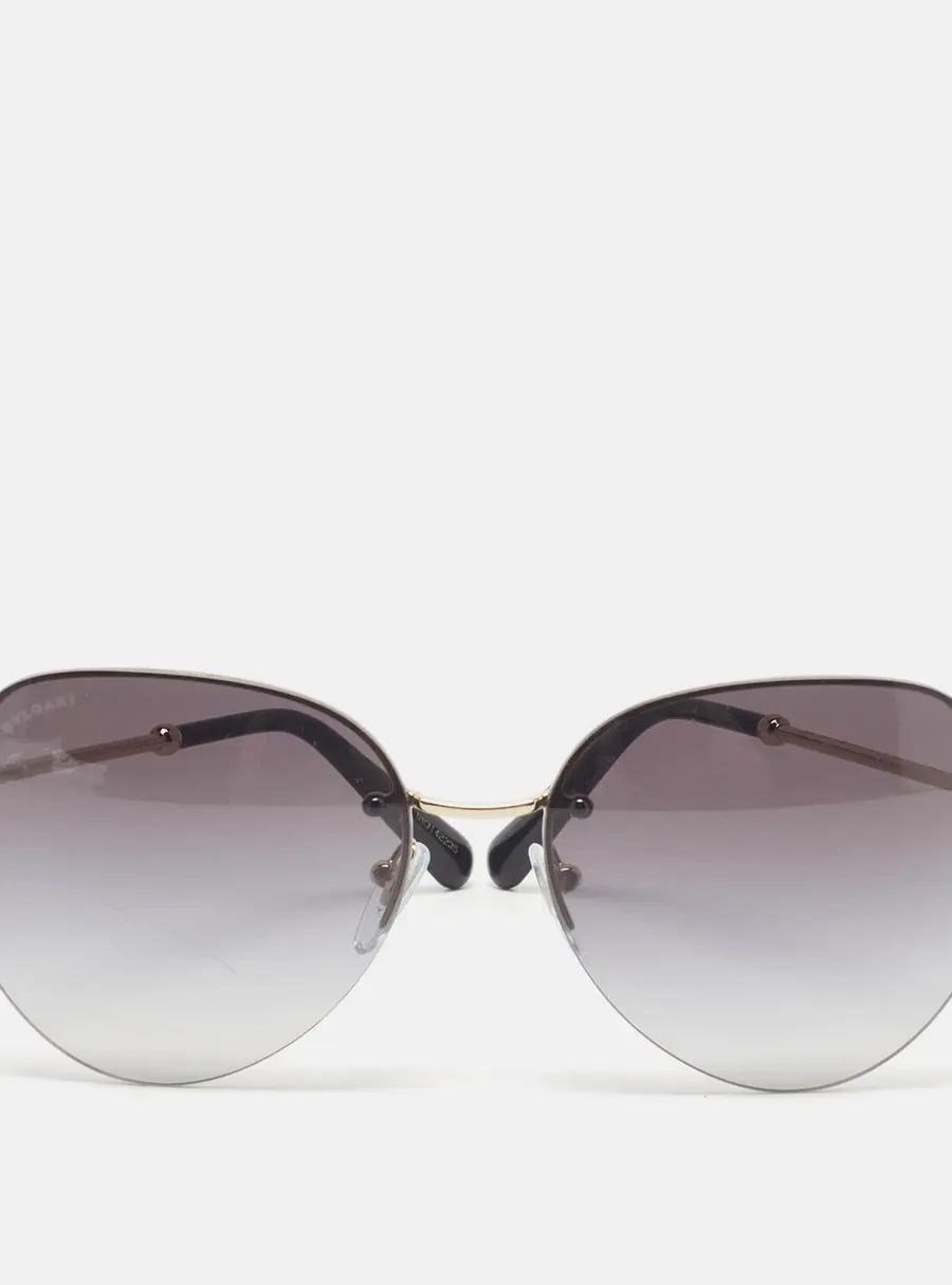 Bvlgari Gold Tone/Grey Gradient 6108 Rimless Sunglasses