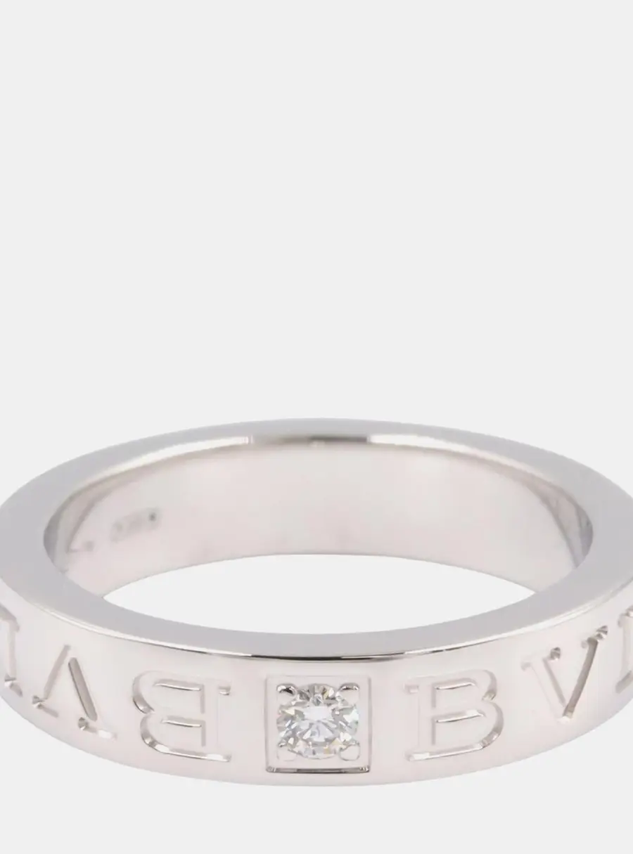 Bvlgari B.zero1 18k White Gold Diamond Women's Ring EU 48