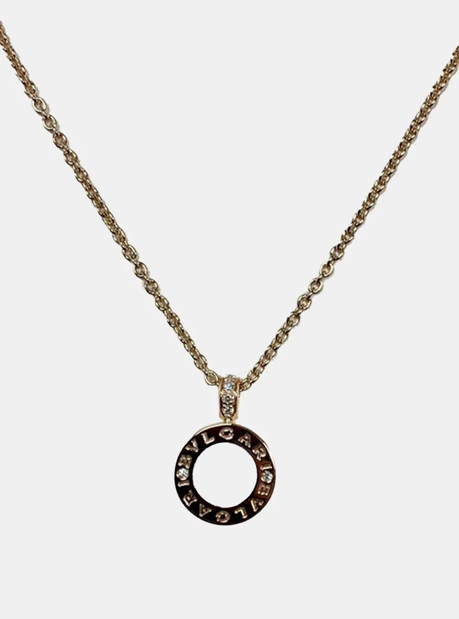 Bvlgari Bvlgari 18k Rose Gold Mother of Pearl Diamond Women's Necklace