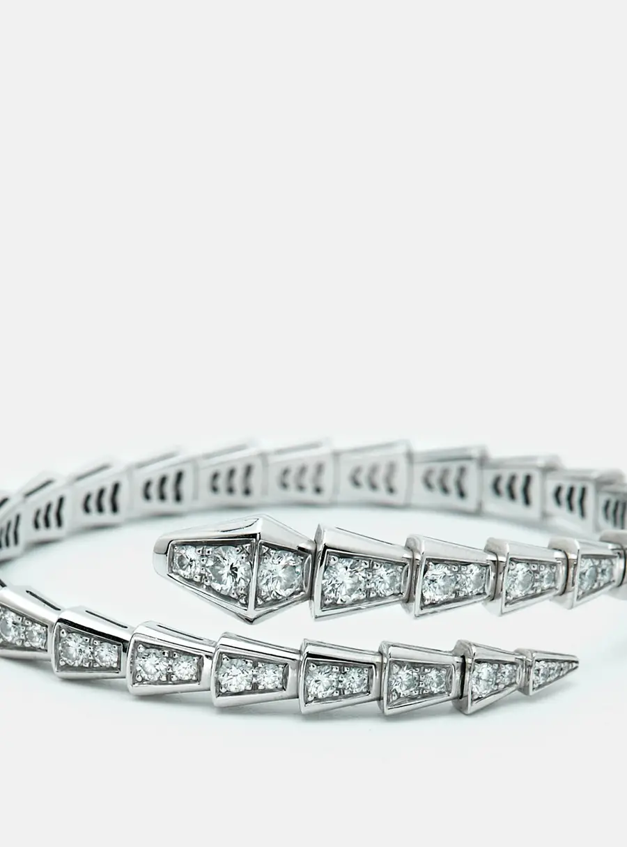 Bvlgari Serpenti Viper Diamonds 18k White Gold Bracelet S