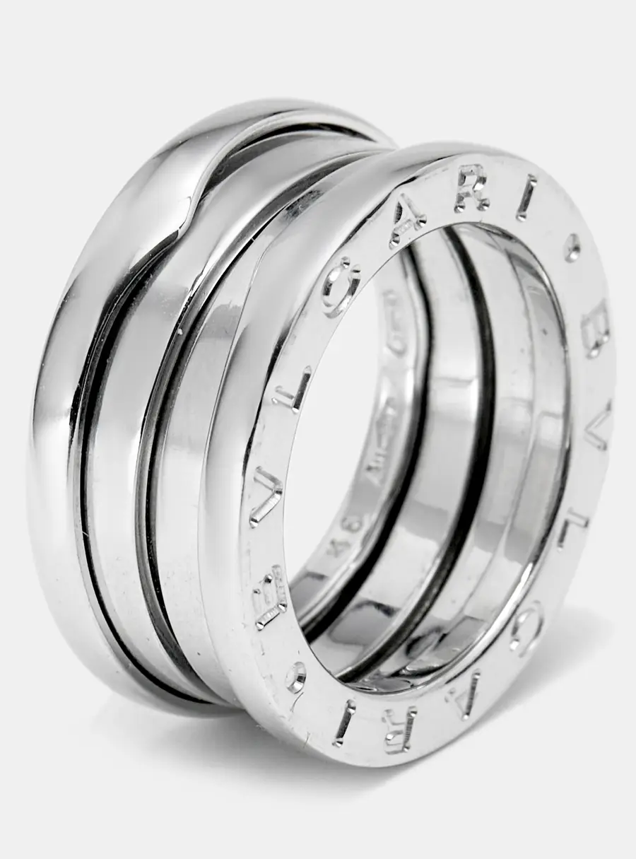 Bvlgari B.Zero1 4-Band 18k White Gold Ring Size 48