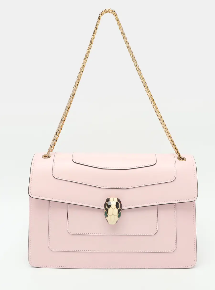 Bvlgari Serpenti Forever Medium Pink Leather Shoulder Bag