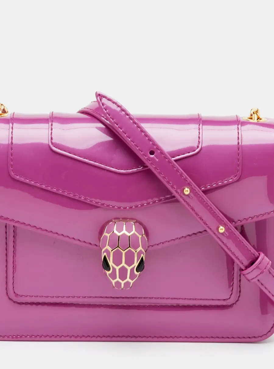 Bvlgari Serpenti Forever Small Pink Leather Flap Shoulder Bag