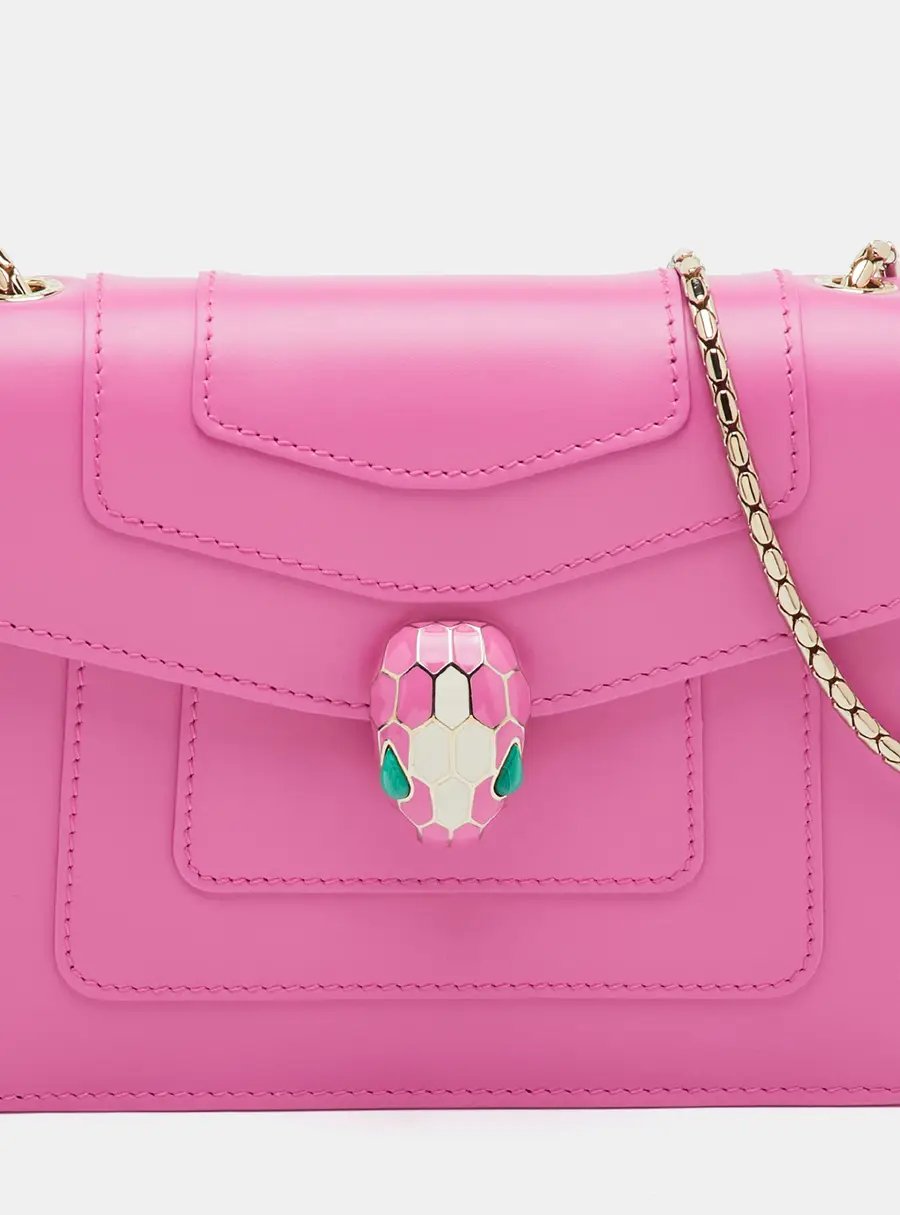 Bvlgari Serpenti Forever Small Pink Leather Shoulder Bag