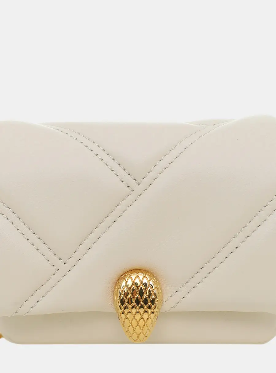 Bvlgari Serpenti Cabochon Micro Ivory Quilted Leather Shoulder Bag