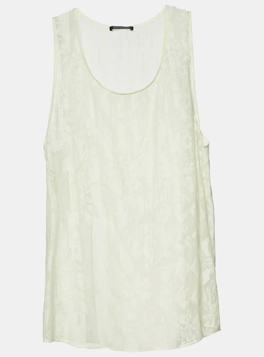 Balmain Yellow Harlequin Check Jacquard Sleeveless Tank Top S