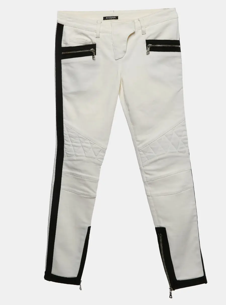 Balmain White Denim Slim Fit Jeans S/Waist 30"