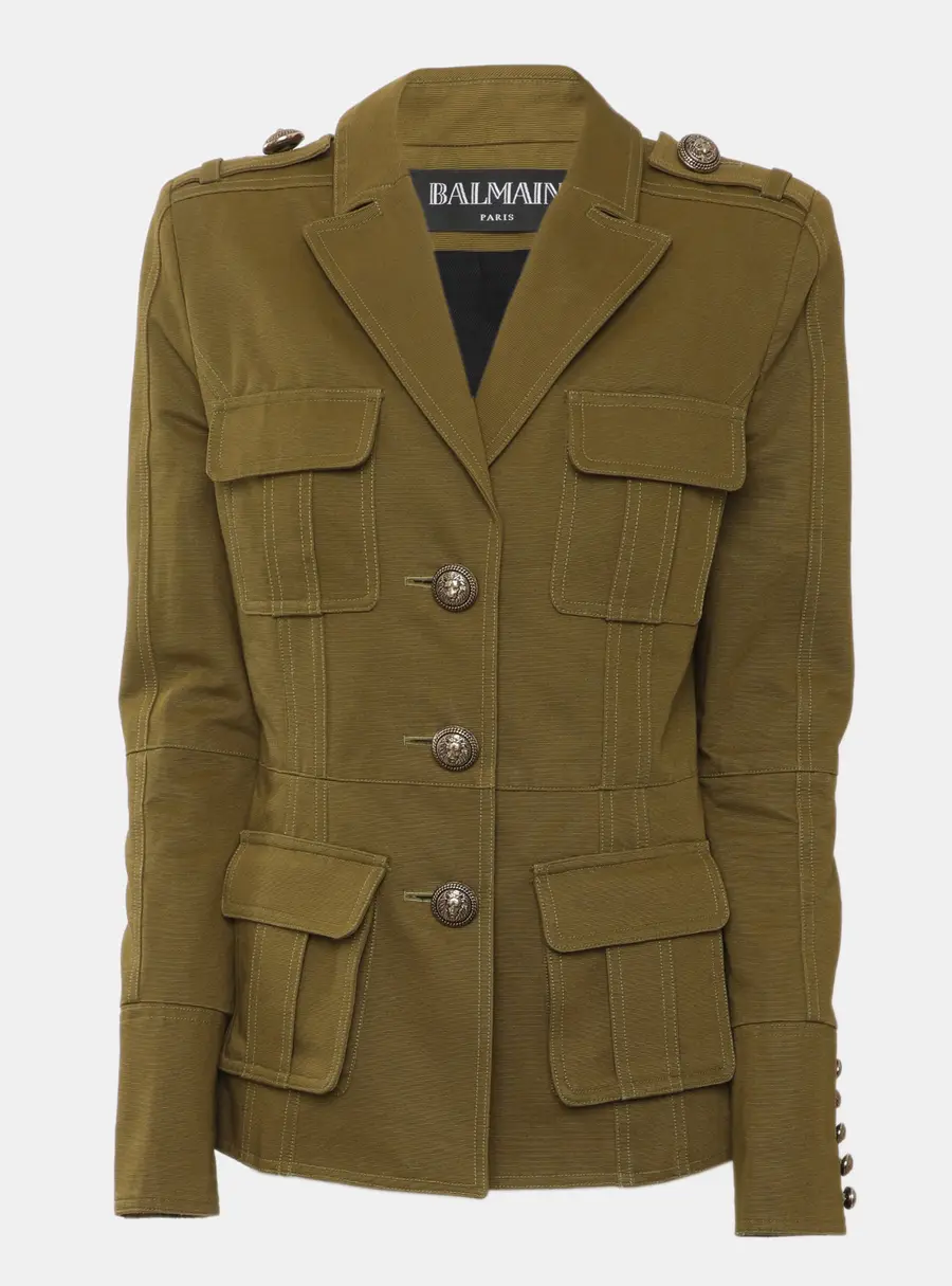 Balmain Green Twill Jacket S