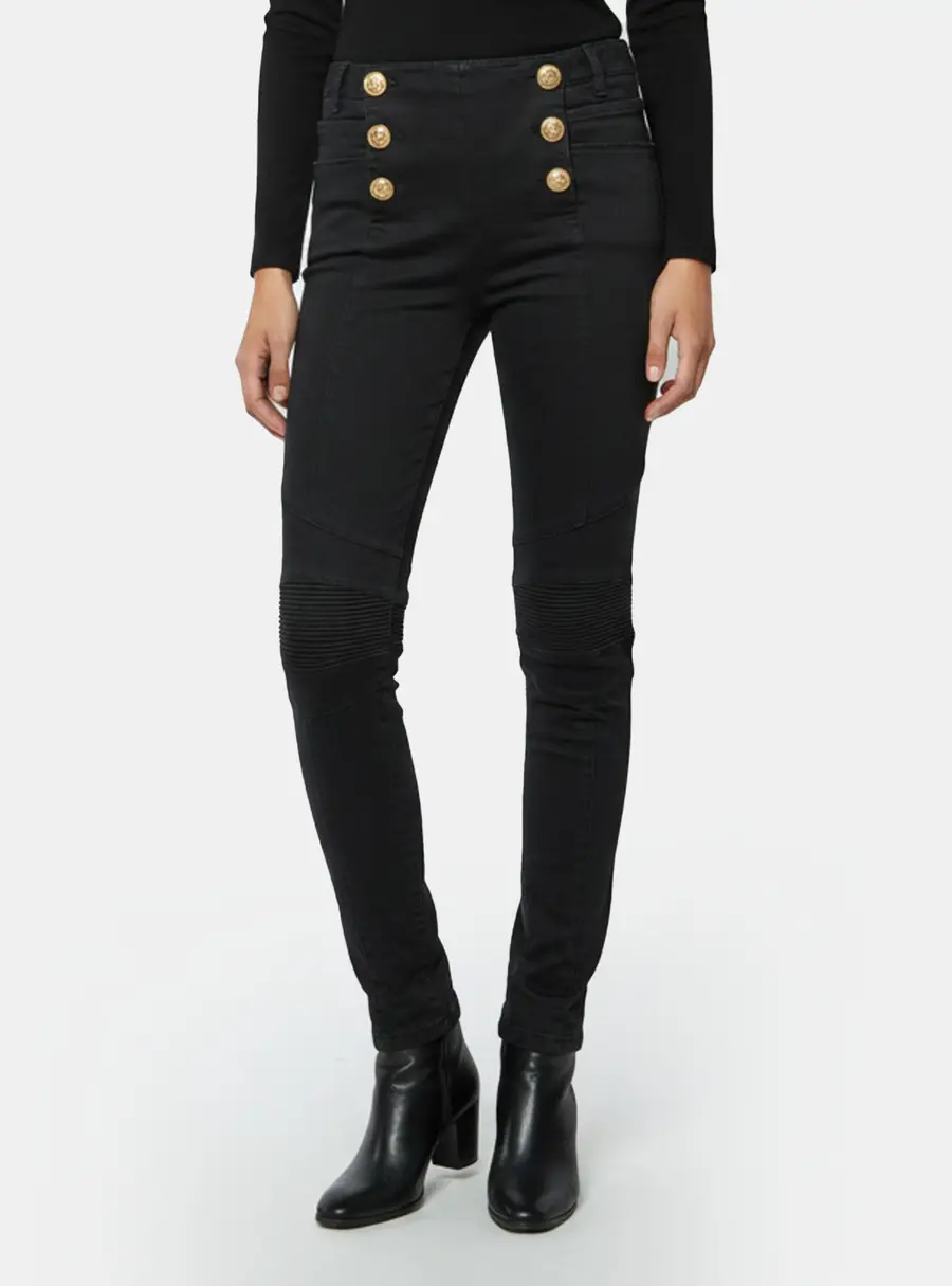 Balmain Black Denim Distressed Skinny Jeans M/Waist 30"
