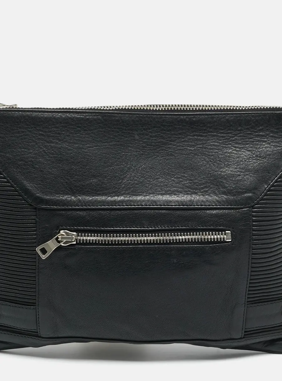Balmain Biker Black Leather Clutch