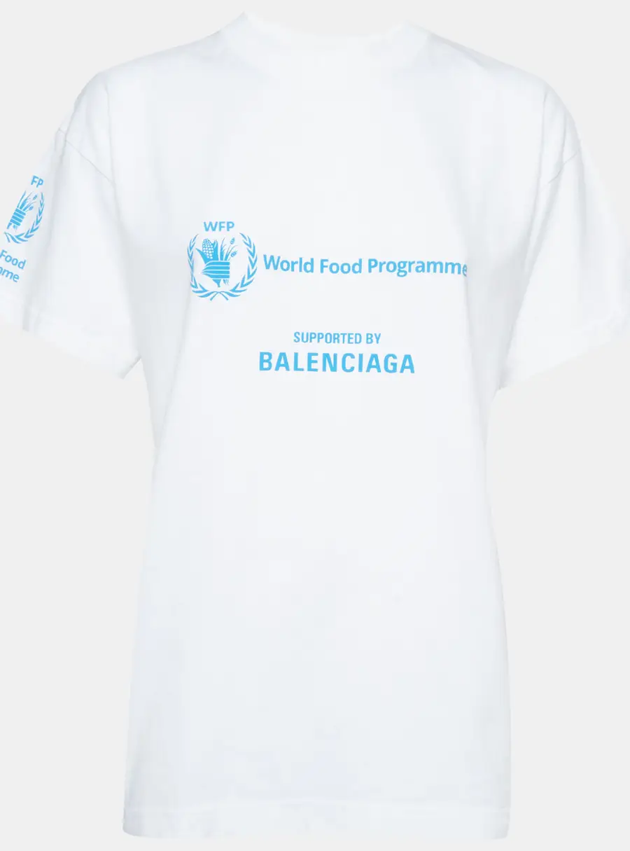 Balenciaga Unisex White World Food Programme Graphic Jersey T-Shirt S
